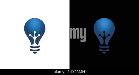 Simple and unique frog leg combination lamp logo design Stock Vector