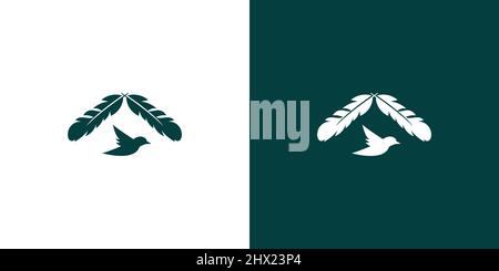 unique and attractive birdhouse logo design Stock Vector