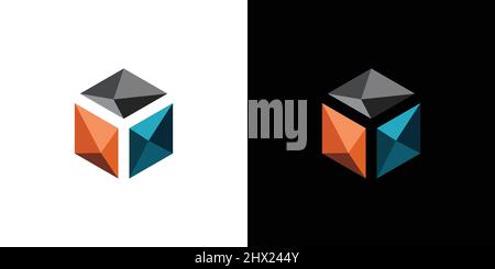 Futuristic and colorful box logo design with an attractive and attractive appearance Stock Vector