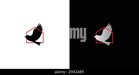 Luxurious and elegant birdhouse logo design Stock Vector