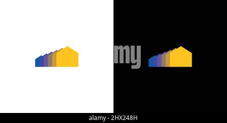 Attractive and modern colorful house logo design Stock Vector