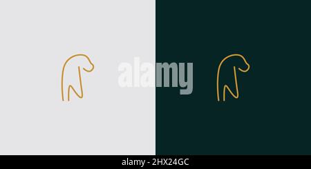 Modern and elegant dog logo Stock Vector