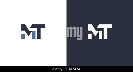 Modern and elegant MT letter initial logo design Stock Vector