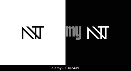 Modern and elegant NT letter initial logo design Stock Vector