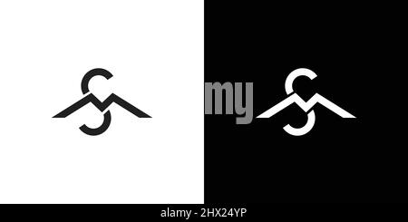 Modern and elegant letter SM initials logo design Stock Vector