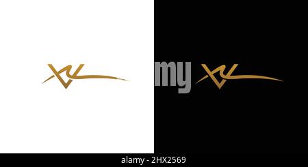 Modern and elegant VR  initials logo design Stock Vector