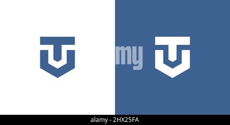 Modern and sophisticated TV letter initials logo design Stock Vector