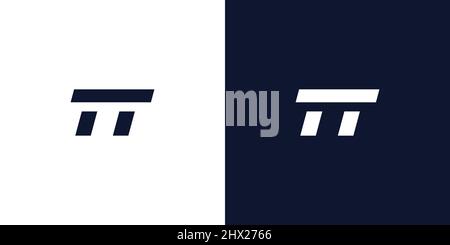 Modern and unique TT letter initial logo design Stock Vector