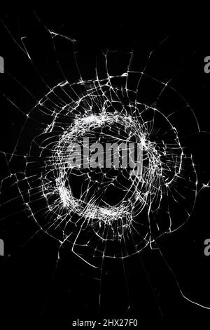 Texture broken glass with cracks. Abstract of cracked screen Smartphone from shock. Stock Photo