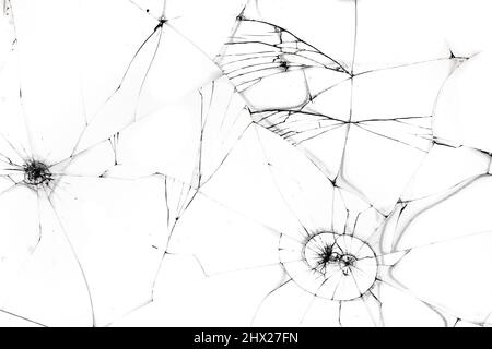 Close-up wrinkles and cracks LCD screen display of smartphone or tablet from smash and fall bumps, detail pattern and background Stock Photo