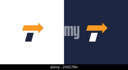 The initial letter T logo design combination of a unique and modern direction symbol Stock Vector