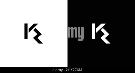 simple and unique KR letter initial logo design Stock Vector