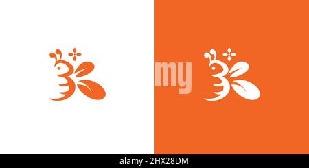 Modern and attractive bee logo design Stock Vector