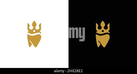 Modern and attractive tooth king logo design Stock Vector