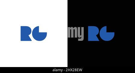 Modern and bold RG letter initial logo design Stock Vector