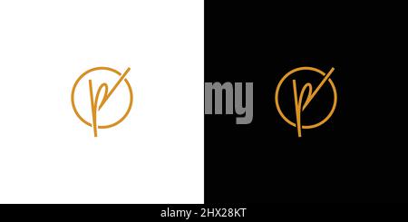 Modern and luxury WP letter initials logo design Stock Vector
