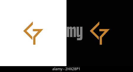 Modern and unique GP letter initials logo design Stock Vector
