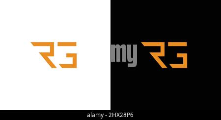 Modern and sophisticated RG letter initial logo design Stock Vector
