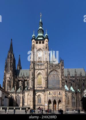 PRAGUE, CZECH REPUBLIC - FEBRUARY 19, 2015 - Saint Vitus cathedral in Prague Stock Photo