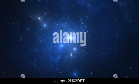 Panorama Space scene with planets, stars and galaxies. Banner template. Many Nebulae and galaxies in space, many light years away. Deep Universe. Larg Stock Photo