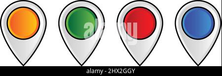 3d ludo coins or 3d location icon set isolated on white background vector image. Stock Vector
