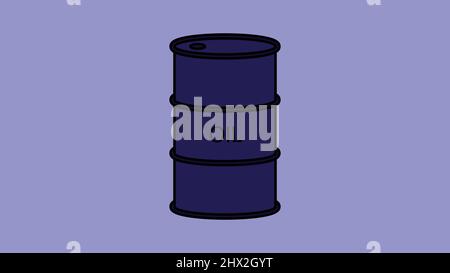 Crude oil barrel isolated on light purple background vector image. Stock Vector
