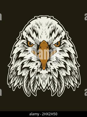 illustration vintage eagle bird head Stock Vector