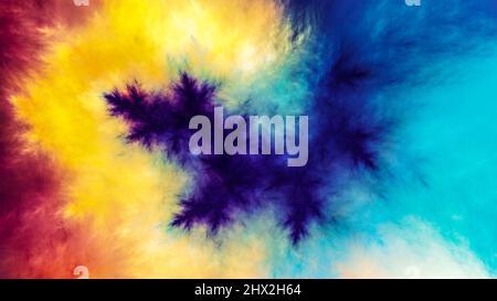 Colorful fractal computer generated abstract background, 3D rendering Stock Photo