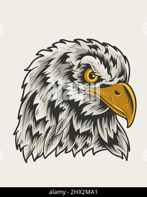 illustration vintage eagle bird head Stock Vector