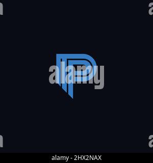 a simple and modern initial MP logo design Stock Vector