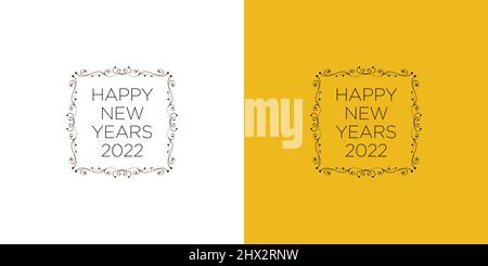 Modern and attractive happy new year 2022 greeting illustration background design 2 Stock Vector