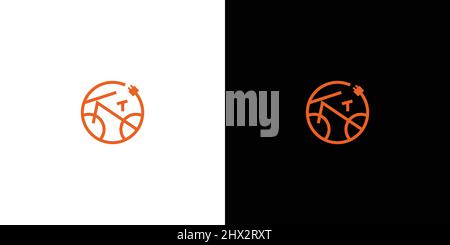 Modern and professional electric bicycle logo design Stock Vector