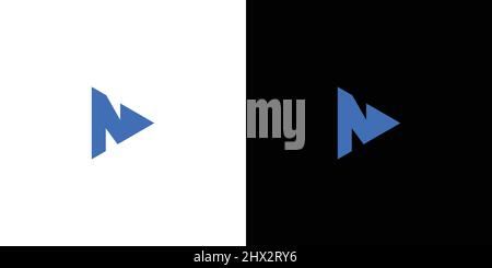 Modern and sophisticated letter N initials forward direction logo design Stock Vector