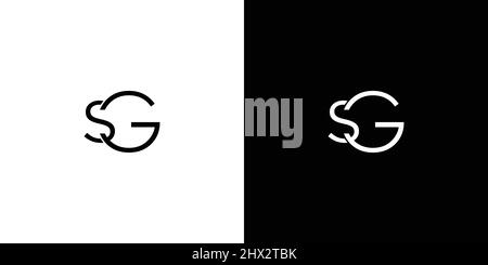 Modern and sophisticated SG letter initials logo design Stock Vector