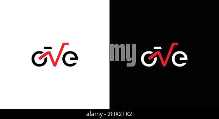 Simple and modern one bicycle logo design Stock Vector