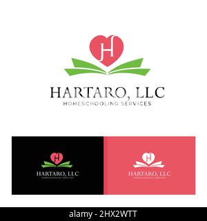 Cool and modern logo initials H for education Stock Vector
