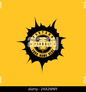 Cool and professional podcast logos Stock Vector