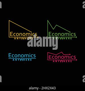 Cool and varied colored economic graph illustration Stock Vector