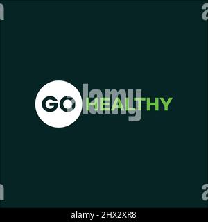 Illustration of simple and elegant go healthy letters design Stock Vector