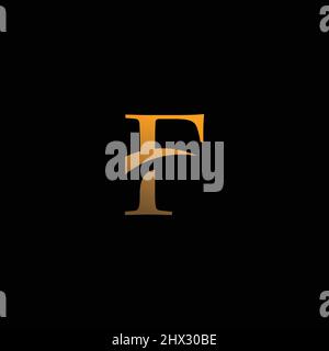 The initials F logo is simple, modern dan elegant Stock Vector