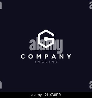 The initials G logo is futuristic and modern. Stock Vector