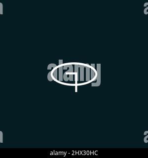 The initials GP logo is futuristic and modern3 Stock Vector