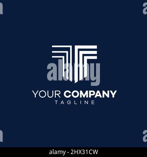 the letter T  logo is simple and modern Stock Vector