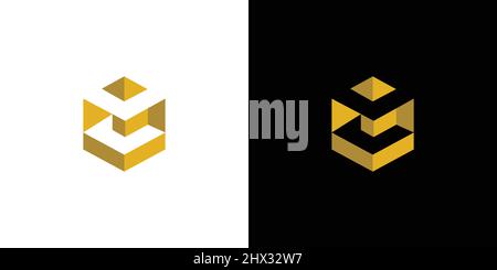 Modern and sophisticated LC letter initial construction logo design Stock Vector
