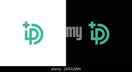 Simple and modern letter DP combination health logo design Stock Vector