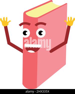The cute and interesting book character mascot Stock Vector