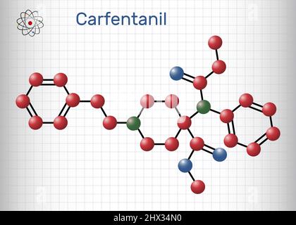 Fentanyl (fentanil) opioid analgesic drug molecule. Blue skeletal formula  on white background Stock Photo - Alamy