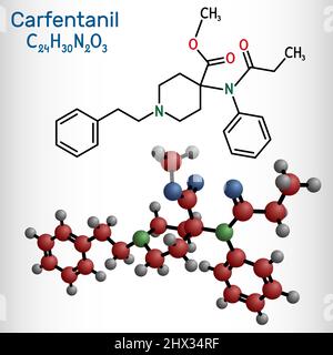 Fentanyl Fentanil C22h28n2o Molecule It Is Opioid Analgesic Structural  Chemical Formula On The Dark Blue Background Stock Illustration - Download  Image Now - iStock