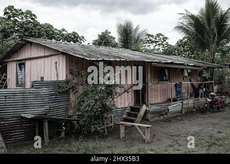 Crude oil, pollution, Ecuador, Texaco, Chevron, sick people, environment Stock Photo