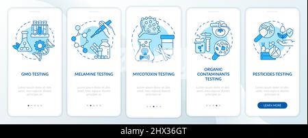 Nutritional analysis blue onboarding mobile app screen Stock Vector